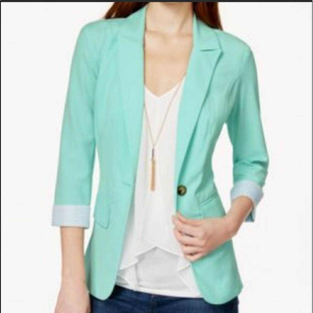 NWOT BCX Mint Green 3/4 Sleeve Career Blazer